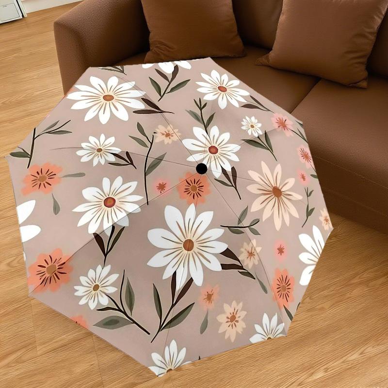 1PC Floral Pattern Umbrella-8-Rib Reinforced Portable Folding Travel Suitable for All Seasons Outdoor Daily Use Is an Ideal Choice -F338