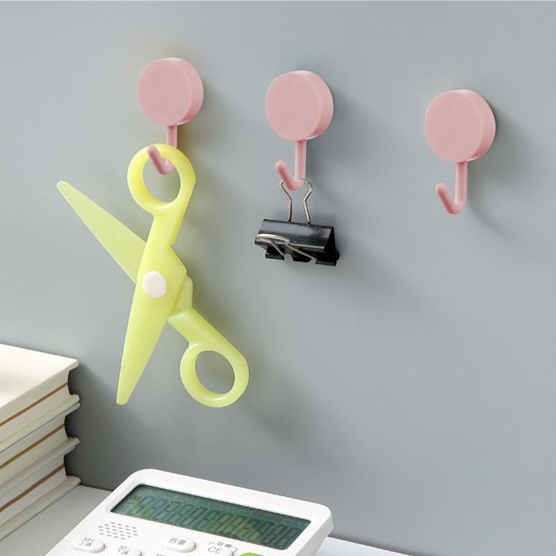 5pcs Hooks Strong Self Adhesive Wall Hanging Hook Kitchen Creative Cute Hooks Traceless Punch-free Door Bathroom Storage Hooks