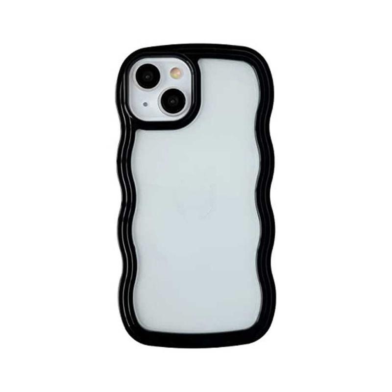 Simple Fashion Wave Frame Clear Shockproof Back Cover For iPhone 16 Pro Max 15 14 Plus 13 12 11 17 Pro Max 17 Air Case