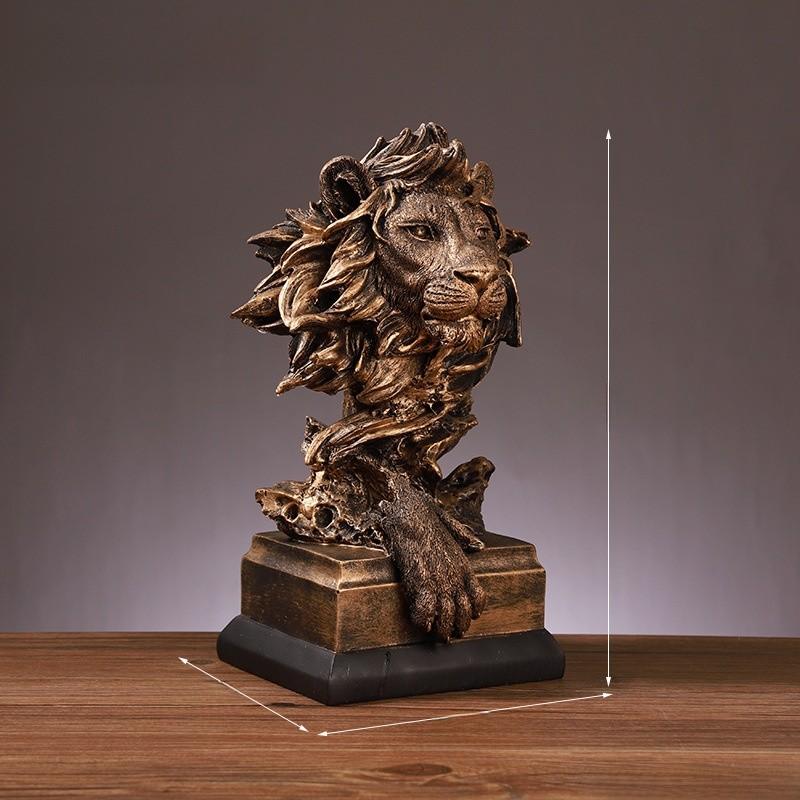 Chinesischer Stil Löwenharzskulptur für Heim-Büro-Schrankdekor Geschenk für Freunde