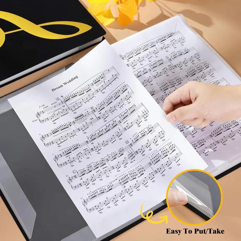 Inch A4 Sheet Music Binder 40/60 Pages Letter Size Music Storage Folder Waterproof Sheet Music Organizer for Musicians Students