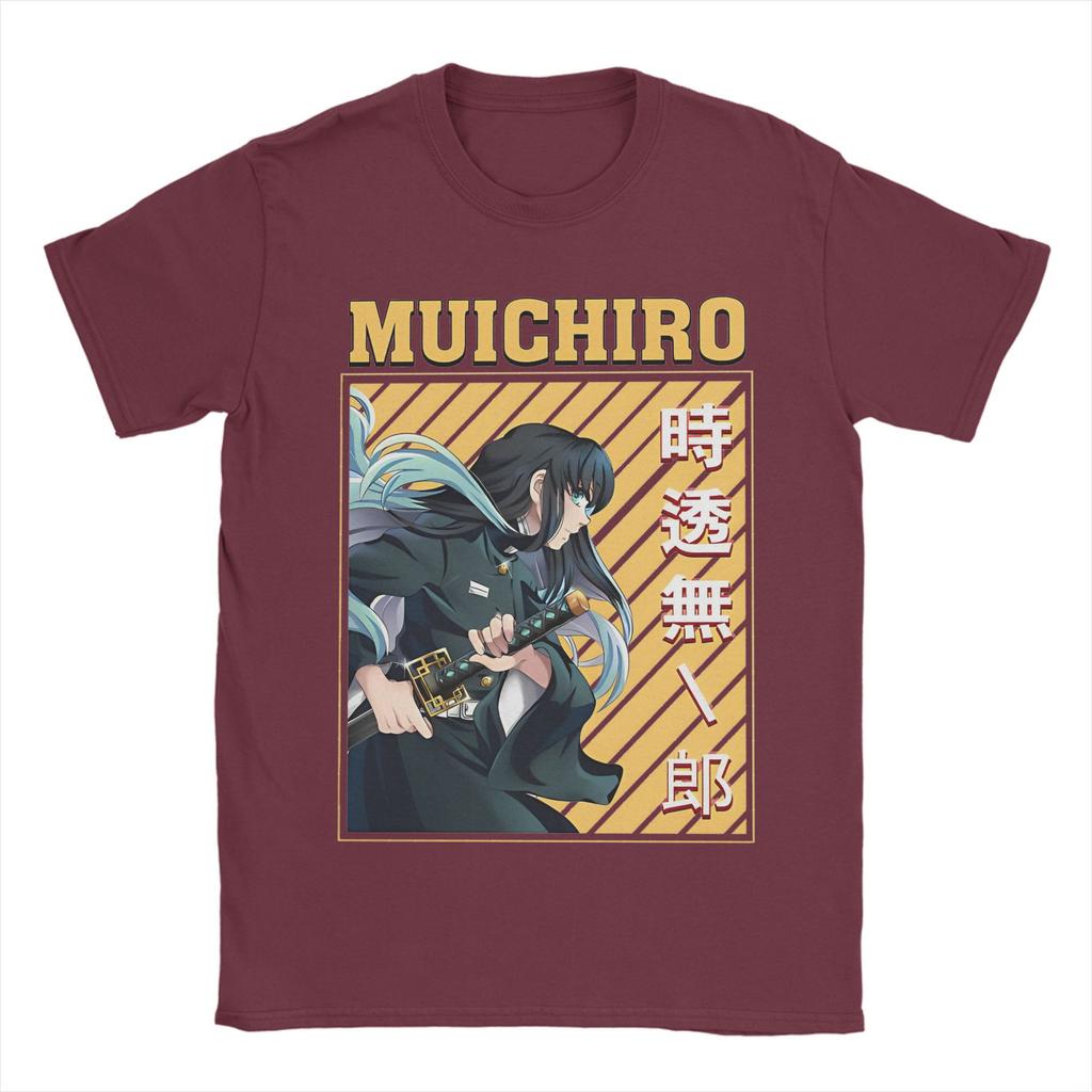 Muichiro Tokito  T-Shirt Men Women Anime Demon Slayer Novelty 100% Cotton Tees Round Collar Short Sleeve T Shirt Party Clothes