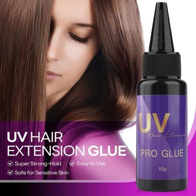 30g UV Vytvrdzovacie V Svetlo Lepidlo na Predlžovanie Vlasov Rýchle Vytvrdzovanie, Neviditeľné Lepidlo na Vlasy pre UV Lampové Predlžovacie Systémy, Dlhotrvajúce, Vodotesné