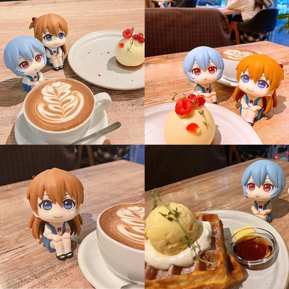 10cm Anime Evangelion Figure Pvc Ayanami Rei Asuka Shinji Action Figures LookUp Gift Collection Series Model Toy Q version Poseable Articulated 2