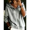 VEZFAA  Women's Fashion Casual Plaid Print Spring Fall Long Sleeve Hooded Jackets & Coats