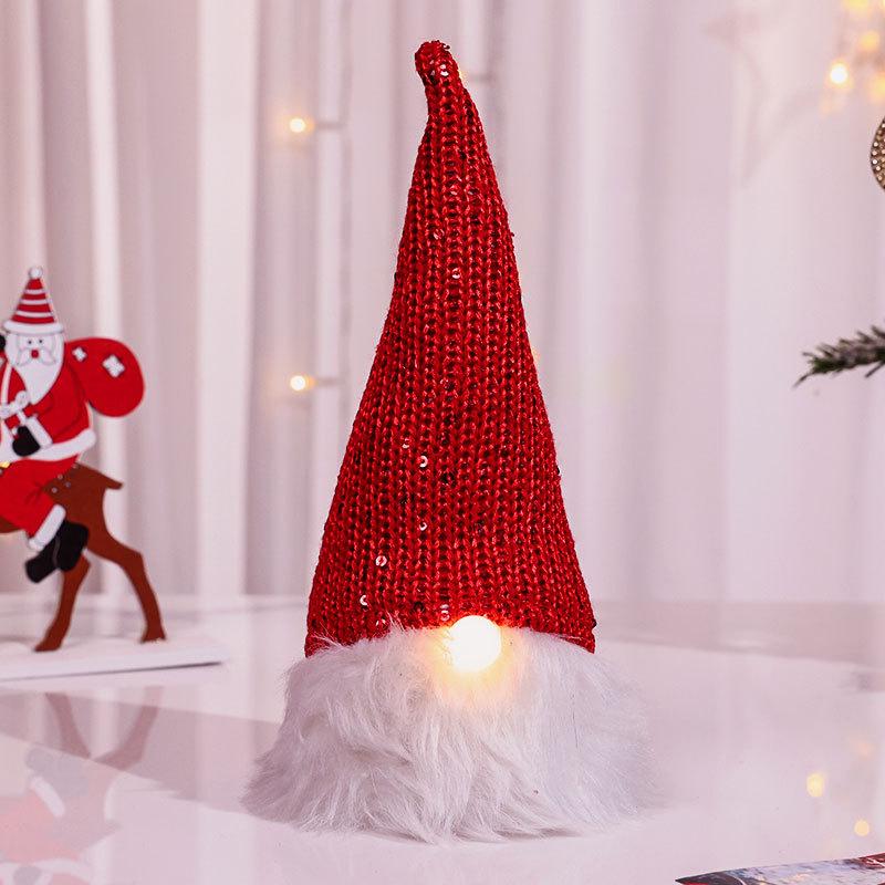 

Трикотажная ткань с пайетками Безликий старик светящаяся кукла Рождественское украшение светящийся старик красный