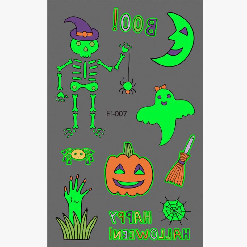 Водонепроникні тимчасові татуювання на Хелловін: Світні наклейки з гарбузом та павутиною для будь-якого віку