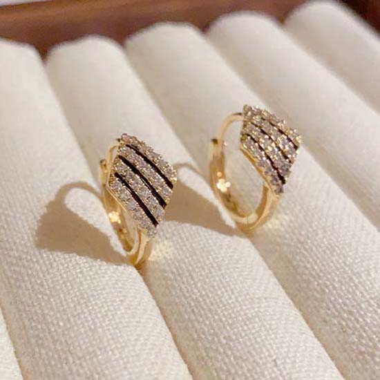 

Маленькие серьги-кольца золотого цвета для женщин, серьги-кольца с геометрическим узором из циркона, легкие роскошные минималистичные модные ювелирные изделия, подарок для нее