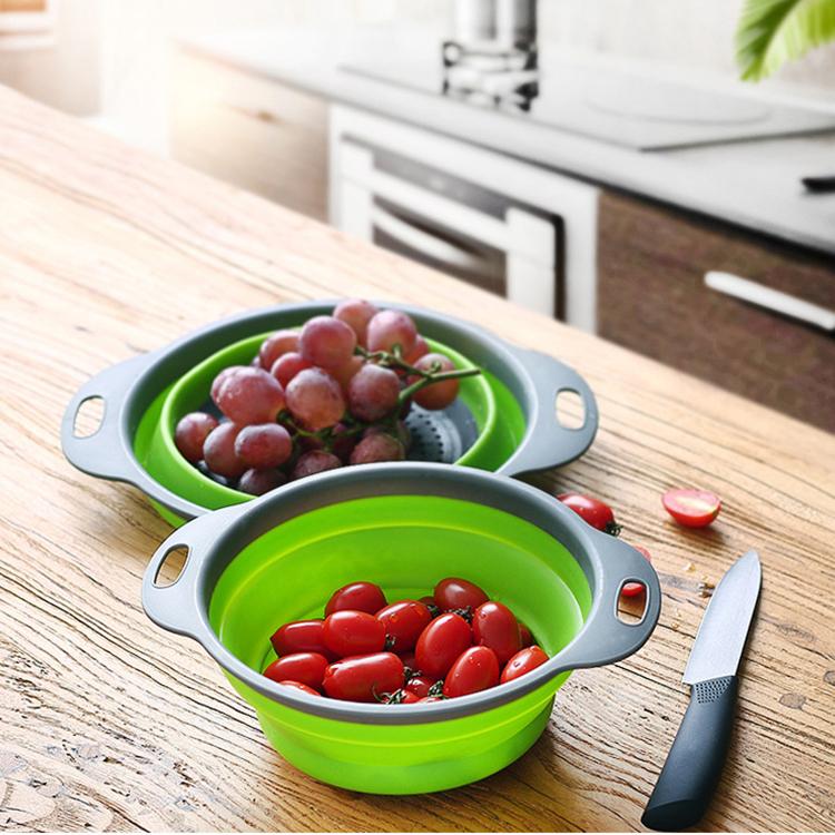 Collapsible Colander for Kitchen Fruit Vegetable Washing Basket Strainer Foldable Basket Drainer Kitchen Tools