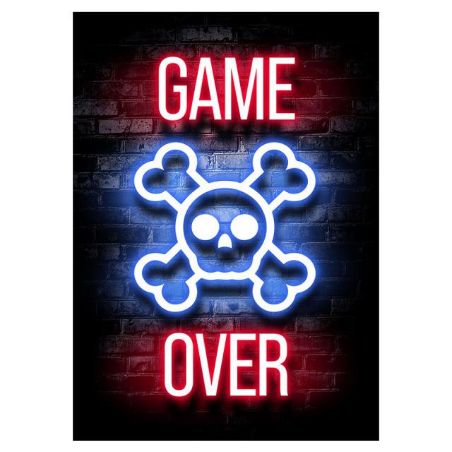 Gamepad Neon Canvas Painting Glowing Text Picture Decoration Poster Gift Living Room Wall Art Prints Modern Home Decor Aesthetic No Frame