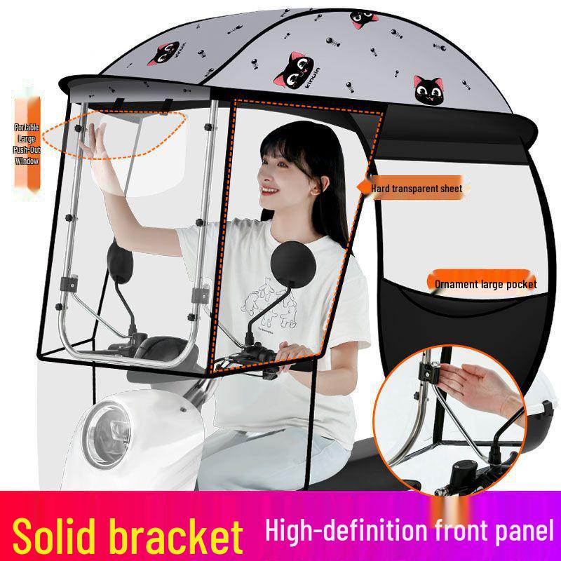 Förtjockat regntätt tak för elfordon, carport, motorcykel och trehjuling