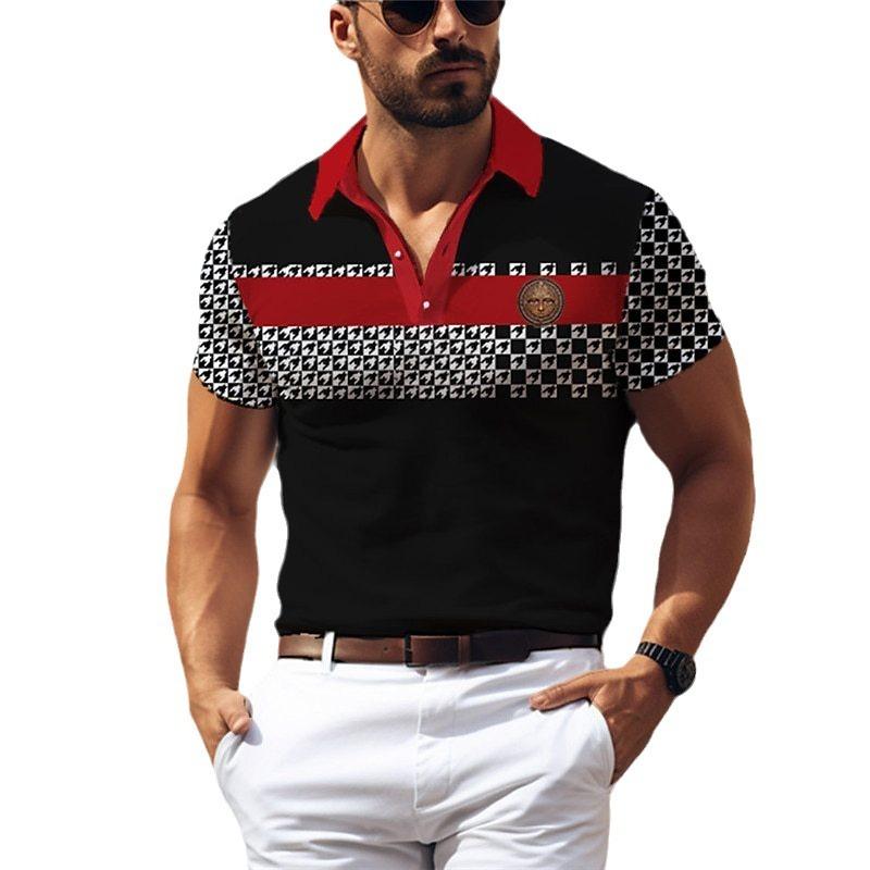 Simple Solid Color 3D Digital Printing Men's Comfortable Polo Shirt