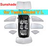 For Tesla Model Y L Roof Sunshade Front Rear Window Windshield Sun Shade Silver Thick Shading Model Yl Uv Protection Net