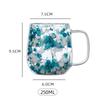 250ml Double-Walled Glass Cup with Handle High Borosilicate Reusable Coffee Mug, Built-In Floral Design for Hot & Cold Beverages