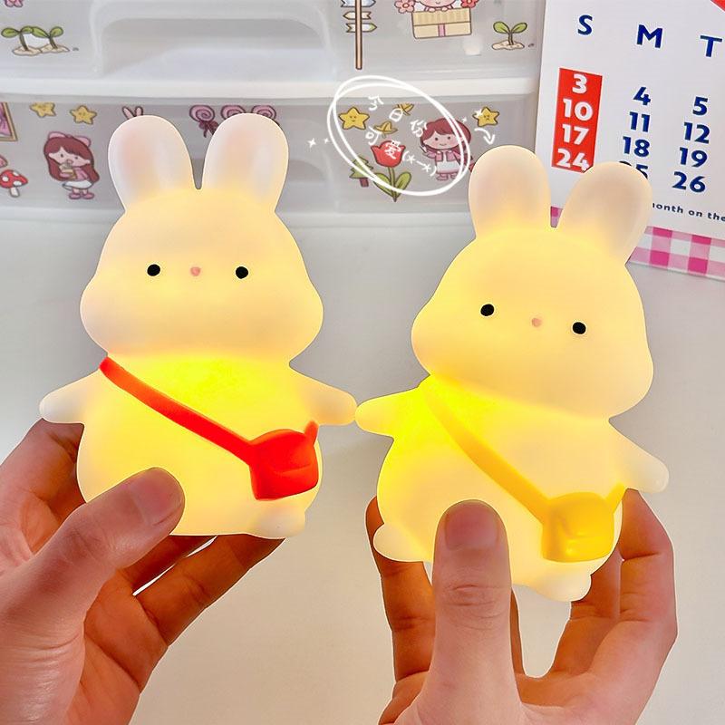 Lamp Warm Night Light Cartoon Backpack Rabbit Cute Portable Powered Battery