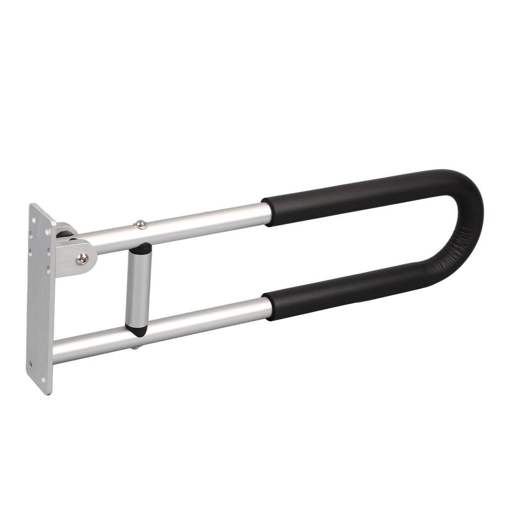 Flip Up Grab Bars Aluminium Alloy 23.6in Long Easy Mounting Foldable Bathroom Grab Bars for Toilet