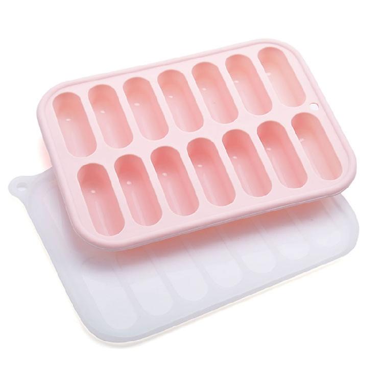 Leak Proof Silicone Candy Mold 14 Cavity Food Safe Flexible Sausage Maker Mould Kitchen Dessert Baking Supplies розовый