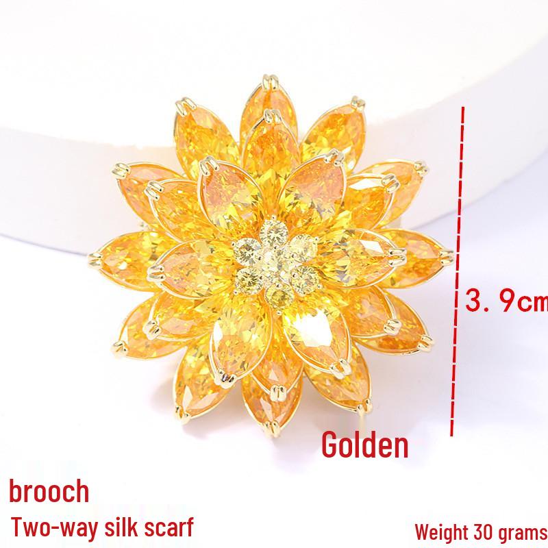Korean Micro-Pave Pearl Brooch: High-End Floral Scarf Buckle & Corsage for a Luxurious Style