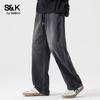 Baleno Men's S&K Lyocell Blend Loose Straight Casual Pants