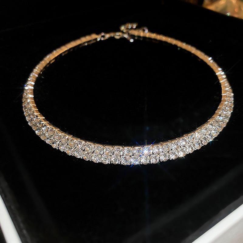 French Diamond Flower Pearl Necklace Fashion Temperament Clavicle Chain Versatile Jewelry Accessories