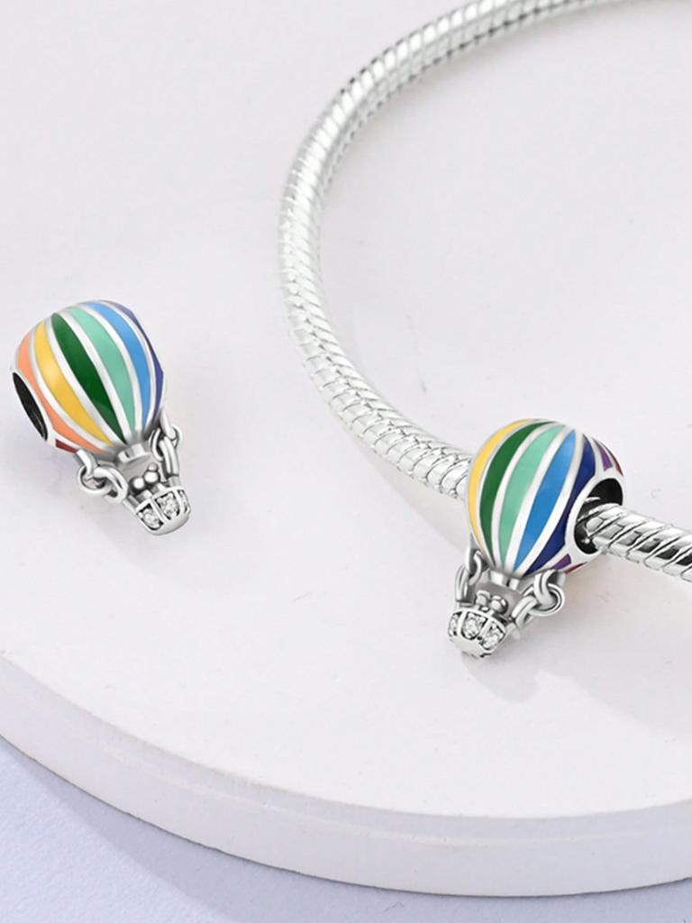 Charms Plata Travel Suitcaseair Balloon Bead Copper Plated Fit Charms Copper Original Bracelet For Jewelry Making Diy Charm