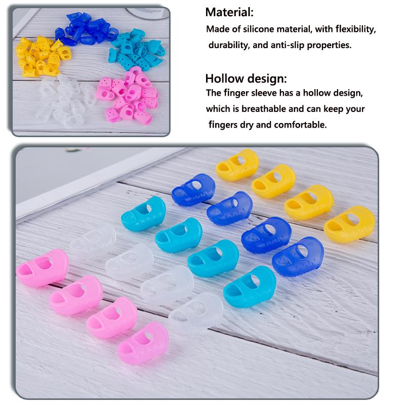 5/10 ks Silikonový návlek na prst Skluz Proti opaření Jehla Překlápěcí Kniha Peníze Hraní na klavír Hrot náprstku vyhloubený Prodyšný