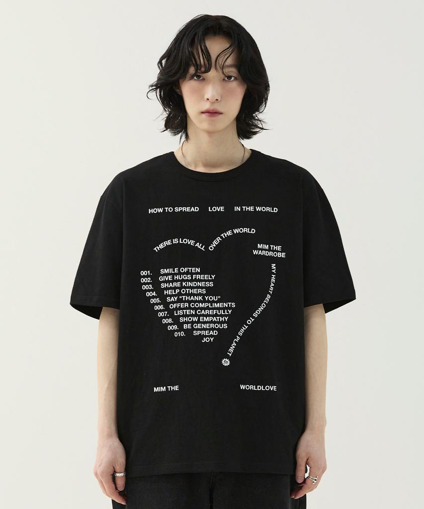 Mimdeowodeulobeu Love Letter T-Shirt_Black