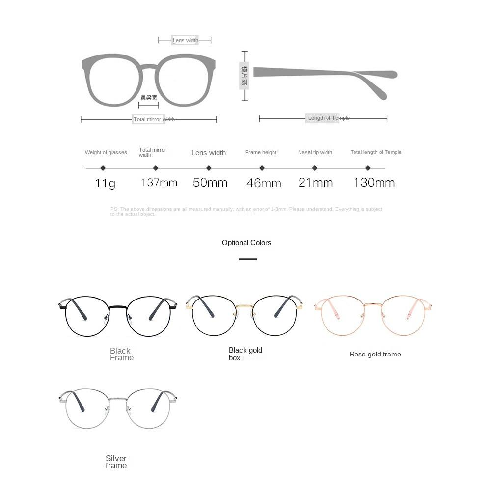 Retro Luxury Round Frame Myopia Glasses Women Men New Vintage Metal Anti Blue Light Near Sight Eyeglasses Minus Diopter Glasses