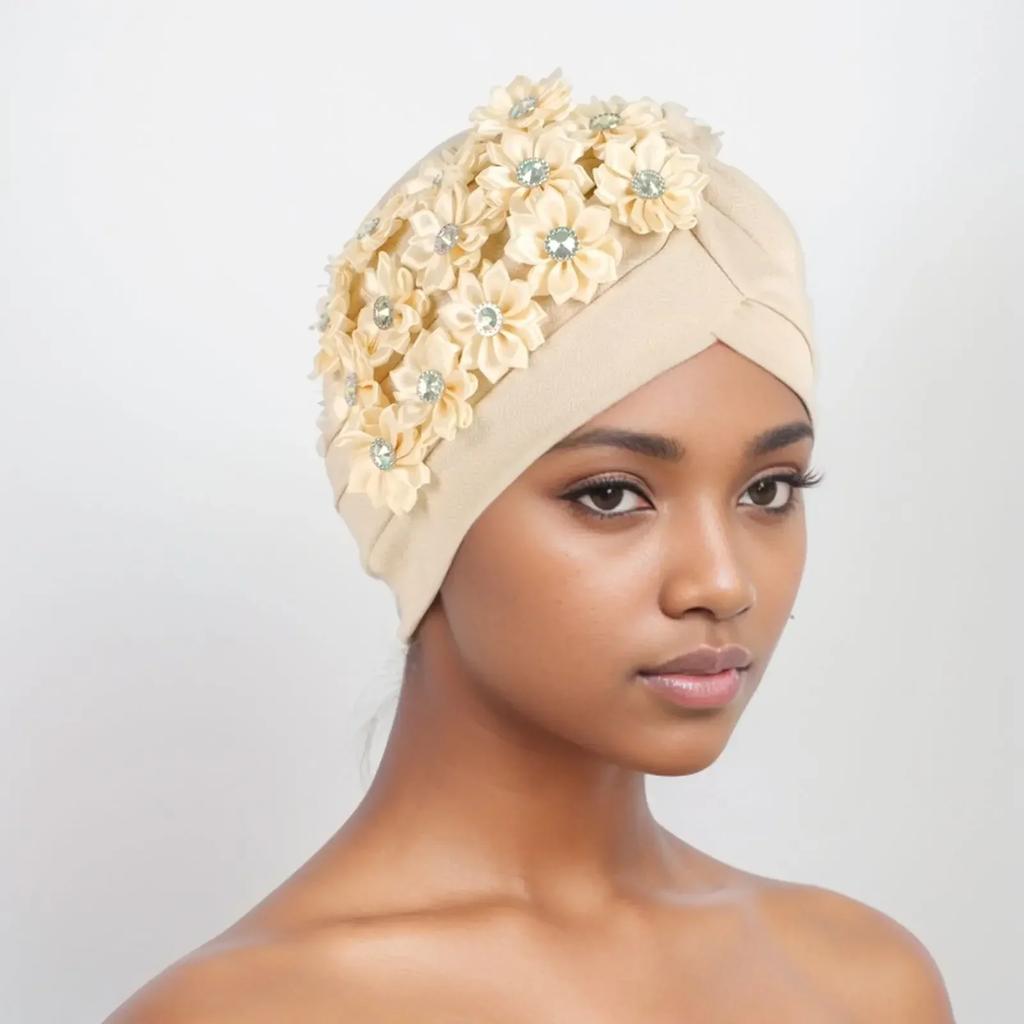 Indian Women Chemo Cap Muslim Diamonds Hijab Pleated Turban Wrap Headscarf Beanies Hair Loss Bonnet Hat Femme Turbante Mujer New