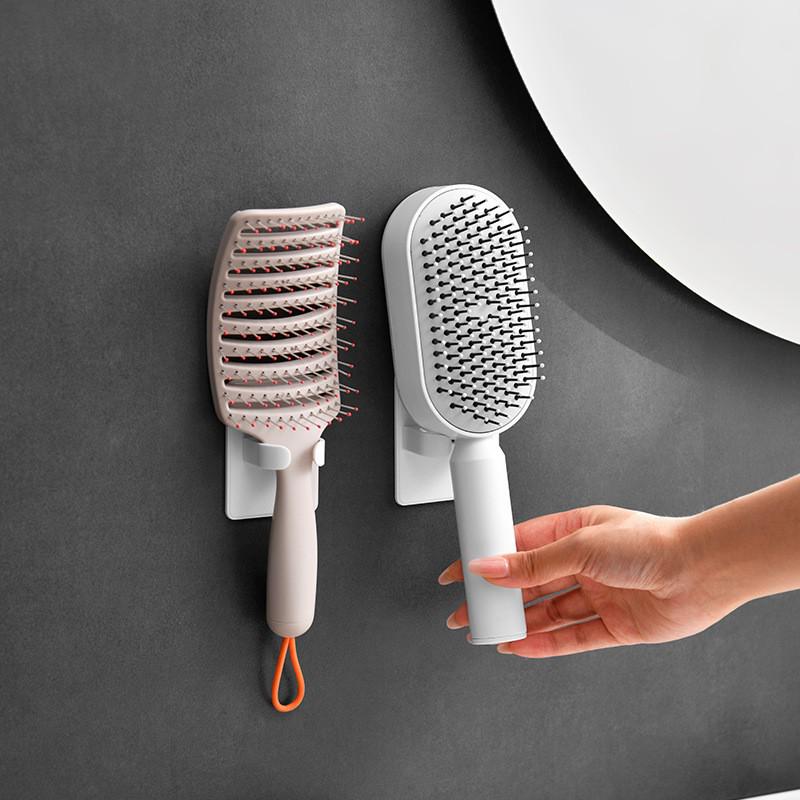 Punch-Free Wall-Mounted Bathroom Storage Rack with Luxury Air Cushion Comb