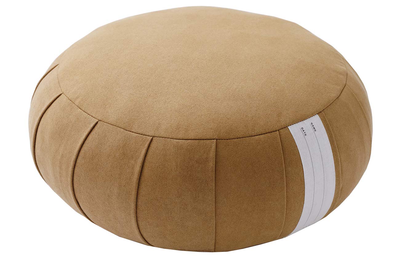 

ZAF MASTER Zen Meditation for Meditation and Mindfulness Cushion, Round, Firm, (Camel Brown)