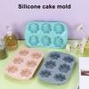 6-Cavity Flower Silicone Mold Non-stick Food Grade Easy Release DIY Candy Pudding Chocolate Fondant Cookies Jelly Baking Mold