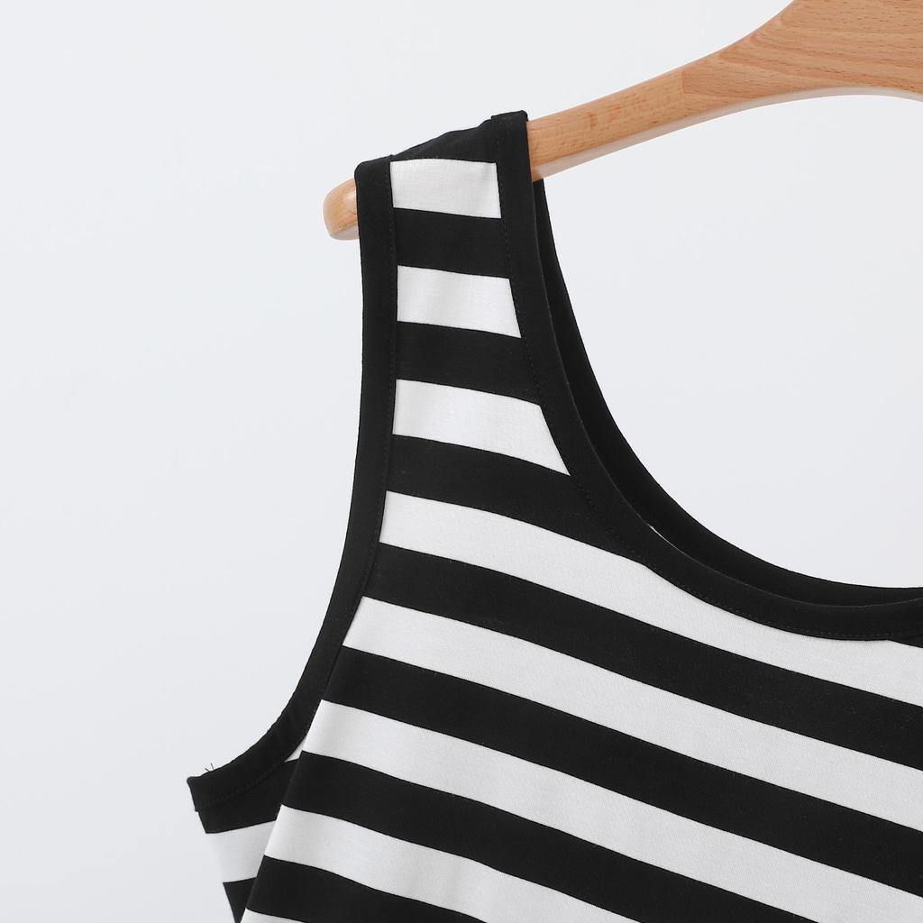 Striped Sleeveless Women's U-Neck Tank Top - Wide Shoulder Modal Camisole 2026 Summer Edition