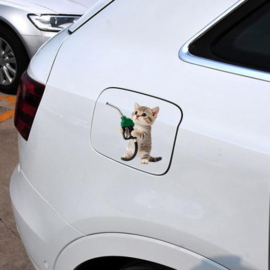 Cute Cat Car Sticker for Fuel Tank Funny Vinyl Decal for Vehicle Exterior Waterproof Scratch Cover Decoration