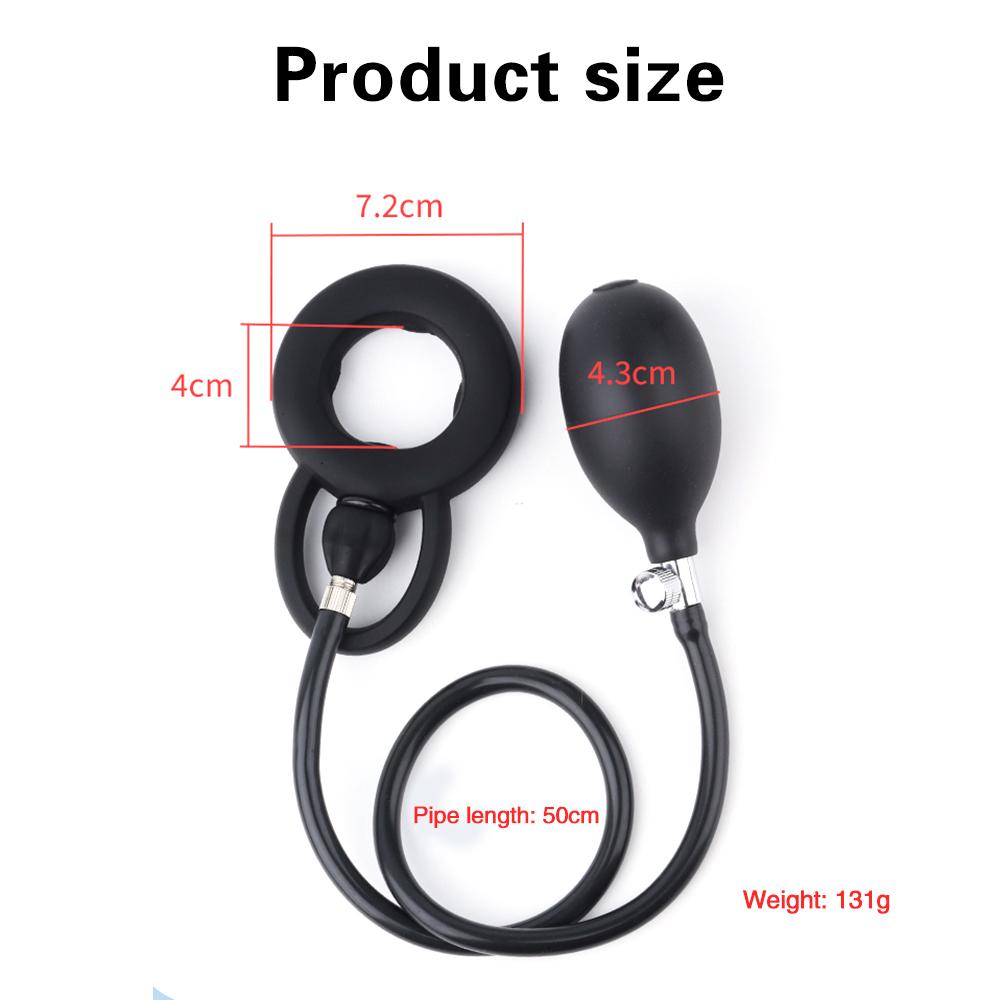 Cock Ring Inflatable Ejaculation Delay Penis Ring Liquid Silicone Erection Enhancing Flirting Training Male Masturbator Sex Toys