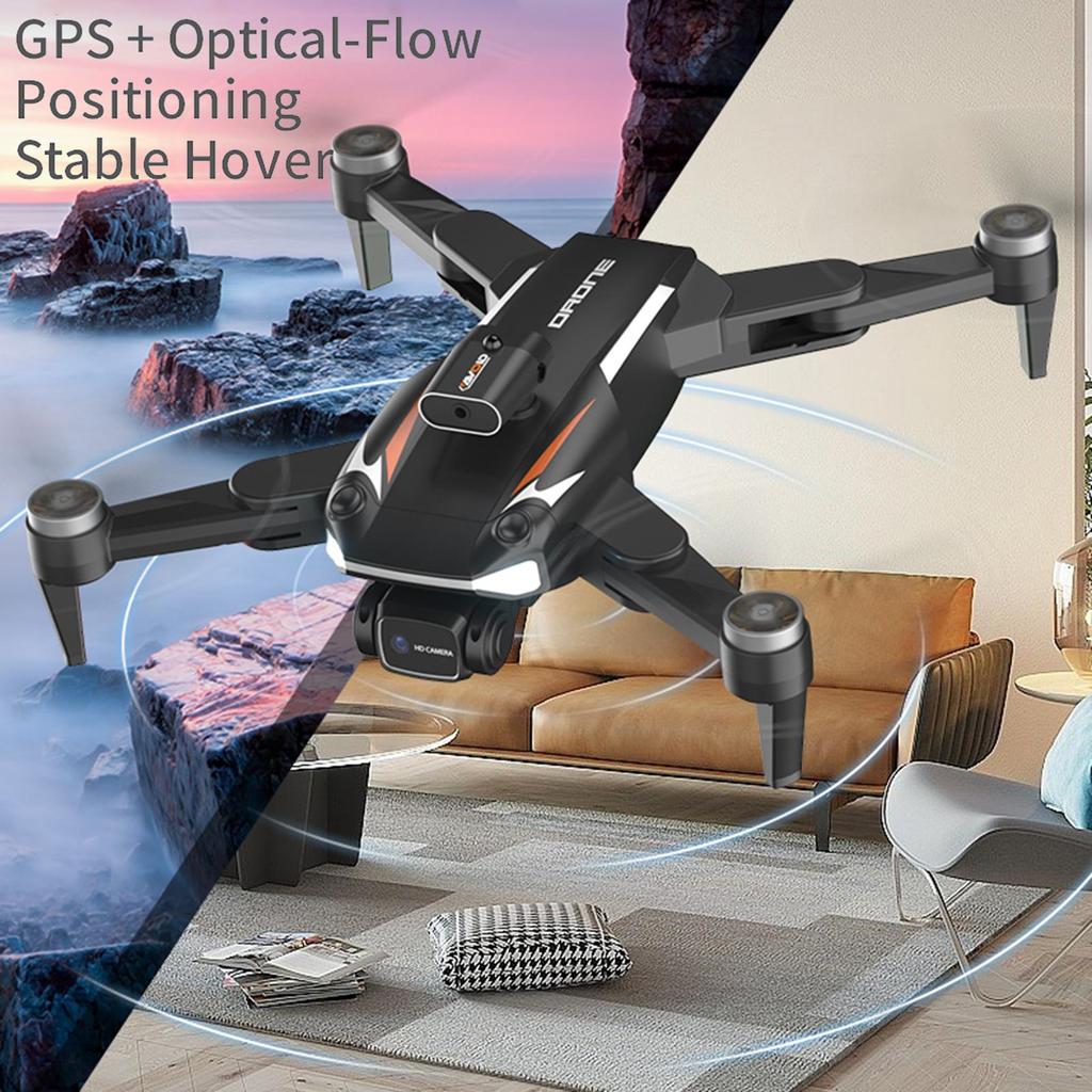 Ferngesteuerte GPS-Drohne mit Doppelkamera, 8K, faltbare Headless-Drohne mit Hindernisvermeidungsfunktion, optische Flusspositionierung, Gestenfotografie