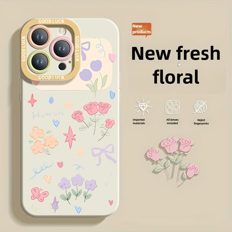 Colorful Floral Pattern Phone Case Suitable for iPhone 17 16 15 14 13 12 11 Pro/Max/Plus Anti Drop and Shockproof Back Cover