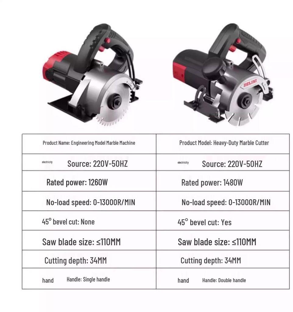 High-Power Multifunctional Handheld Electric Saw for Marble, Wood, Tile, Stone, Metal.