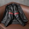 Men Genuine Leather Motorcycle Jacket with Removable Armor Stand Collar Biker Coat for Spring Autumn Riding