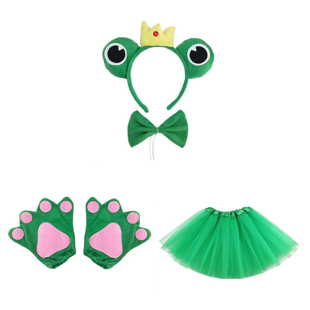 Cartoon Headbands Frog Hair Hoop Prince Bowtie Halloween Hairband Princess Cartoon Headwear Bowtie Set