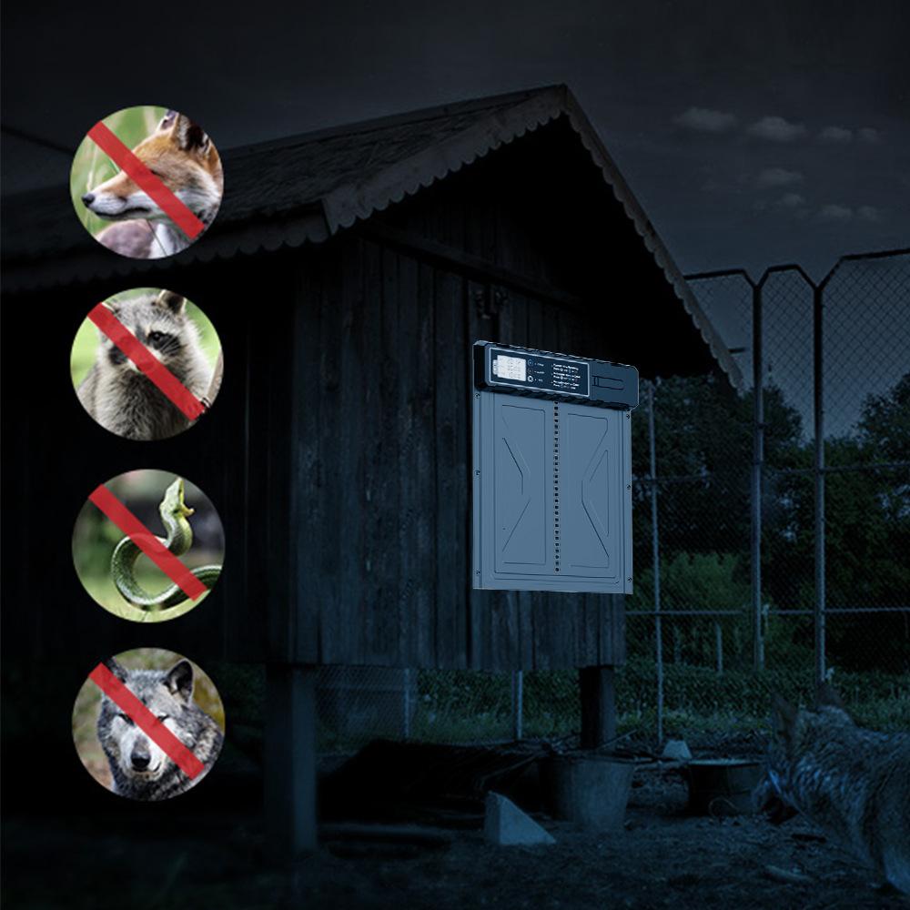 Timed Chicken Coop Automatic Induction Door Aluminum Alloy with Display Screen Solar Chicken Coop Electric Door Pet Products
