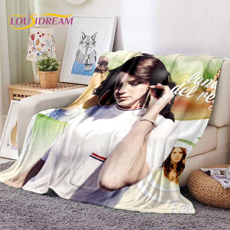 Coperta morbida in flanella, coperta da lancio, coperta confortevole per picnic, letti, divano, casa, camera da letto, del cantante Lana Del Rey, Lizzy Grant