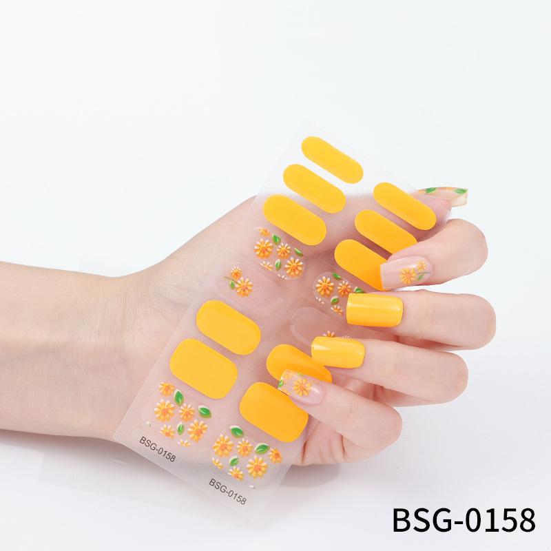 Japanese Gel Manicure Stickers Nail Stickers 3d Bronzing Light Therapy Nails Checkerboard Nail Stickers