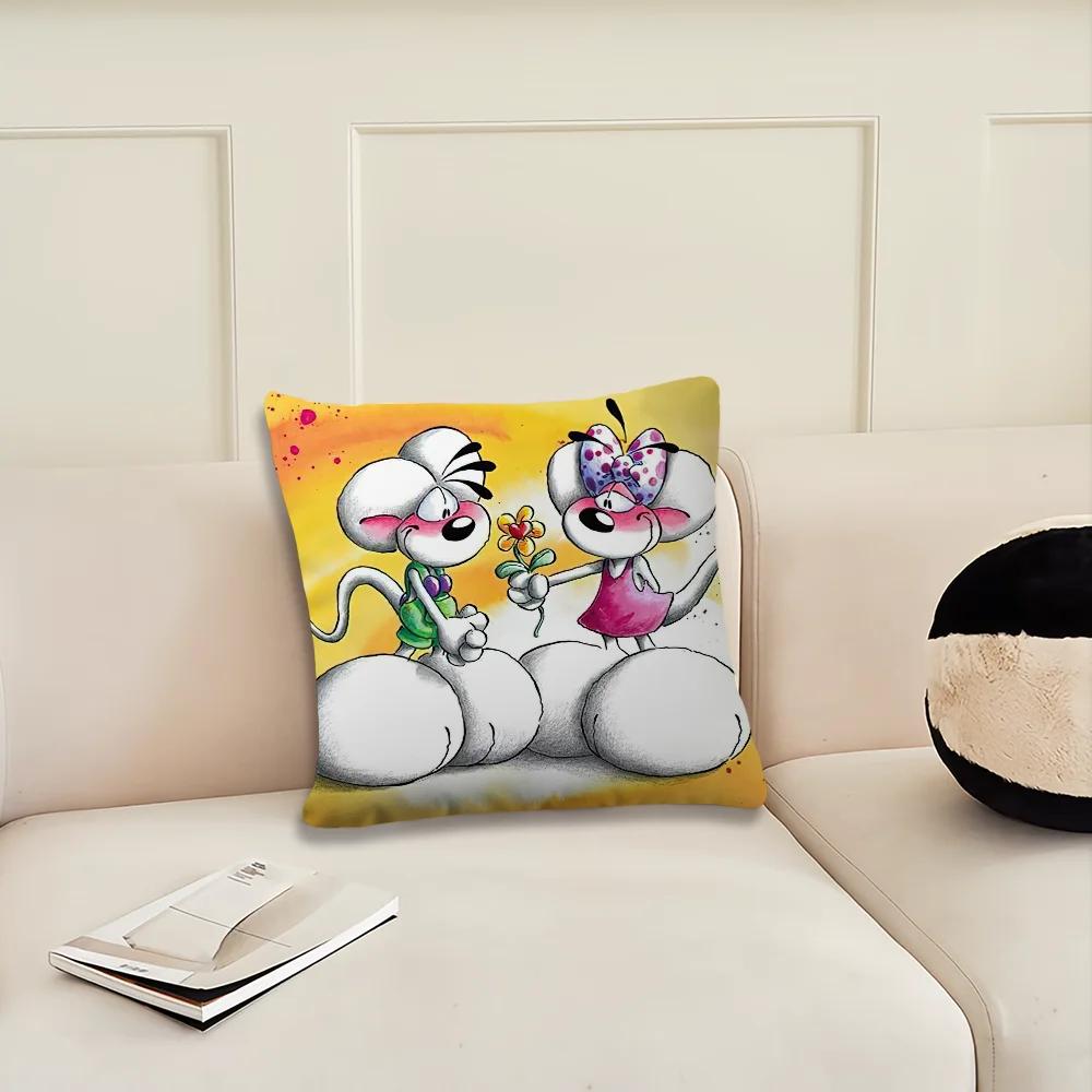 Cartoon D-Diddl Rat Decoration Room Home Sofa Living Office Car Nordic Simplicity Pillow Cover