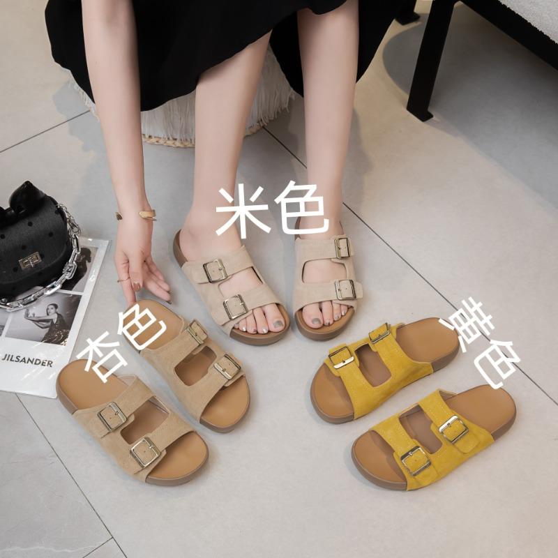 Thick-soled One-word Slippers for Women To Wear In Summer, New Beach Cool Slippers, Lazy Pedal