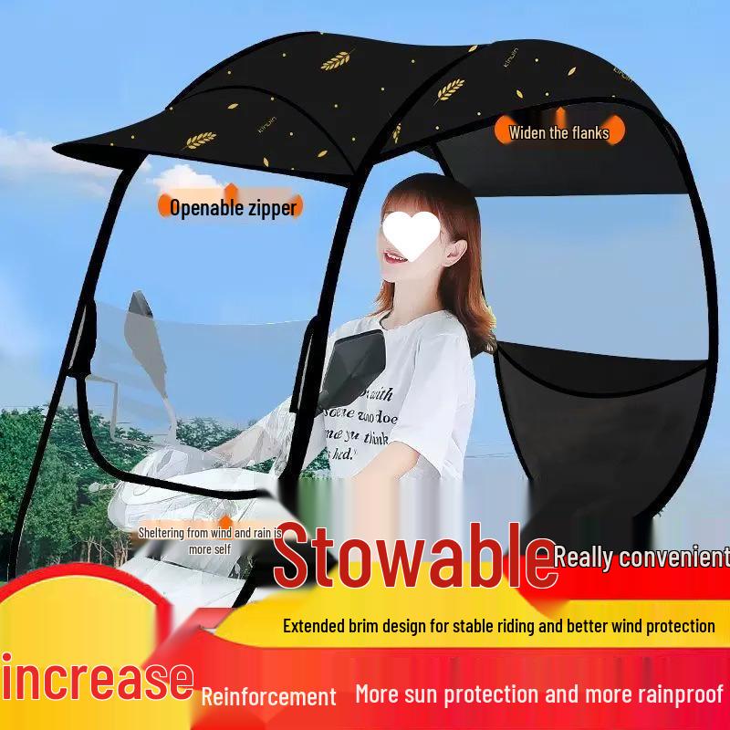 Collapsible Windproof Sunshade for Electric Cars & Motorcycles