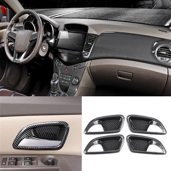 For Chevrolet Cruze 2010-2016 Handle Bowl Cup Inner Door Carbon Fiber Cover Trim