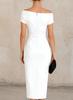 2026 European & American One-Shoulder Waist-Cinched Pleated Slit Evening Gown for Banquets & Commutes