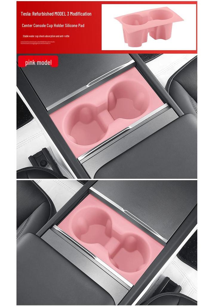 Tesla Model Y/3/YL Center Console Silicone Cup Holder Sleeves - Full Coverage Accessories