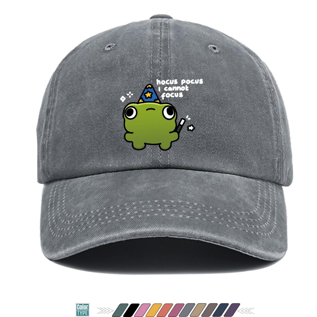 Pc Cute Funny Frog Wizard Print Baseball Cap Trucker Hat Comfortable Breathable Fashionable Beautiful Cartoon Game Black Classi
